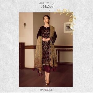 Brown and Gold 3/4 Sleeve Wedding Guest Dress